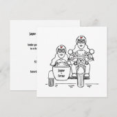 カスタム2ブリデスバイクとサイドカー夕べ 招待状 (正面/裏面)