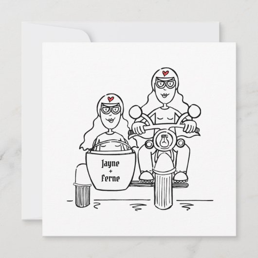 カスタム2ブリデスバイクとシデカ結婚ー 招待状 (正面)