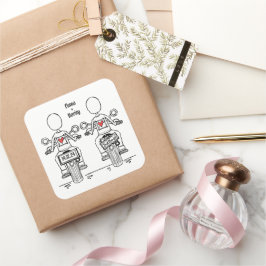 カスタム2ブリデスバイクもしくは自転車に乗る人オートバイレズ結婚ズ スクエアシール