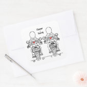 カスタム2ブリデスバイクもしくは自転車に乗る人オートバイレズ結婚ズ スクエアシール (封筒)
