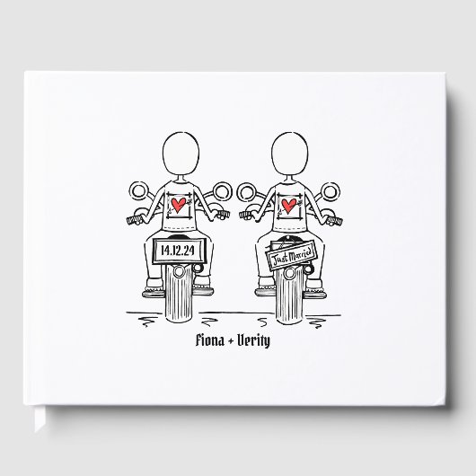 カスタム2ブリデスバイクもしくは自転車に乗る人オートバイ夕べ結婚ズ ゲストブック (正面)