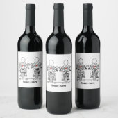 カスタム2ブリデスバイクもしくは自転車に乗る人オートバイ夕べ結婚ズ ワインラベル (ボトル)