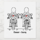 カスタム2ブリデスバイクもしくは自転車に乗る人オートバイ夕べ結婚ズ ワインラベル (シングルラベル)