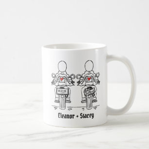 カスタム2ブリデスバイクもしくは自転車に乗る人オートバイ結婚ズ コーヒーマグカップ