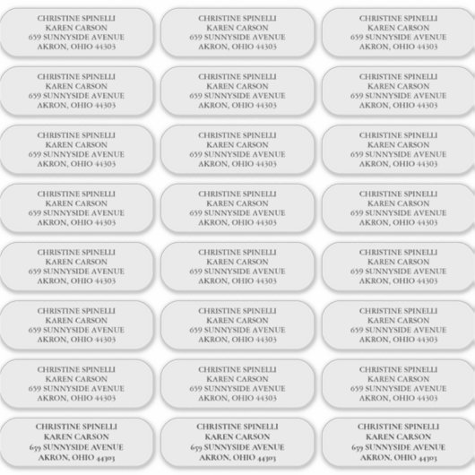 カスタム2プレーン丸いコーナー住所 シール (正面)