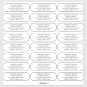 カスタム2プレーン丸いコーナー住所 シール (シート)