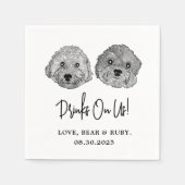 カスタム2ペットカクテルナプキンス結婚ズ スタンダードカクテルナプキン (正面)