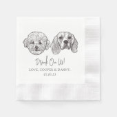 カスタム2ペットカクテルナプキンス結婚ズ 縁ありカクテルナプキン (正面)