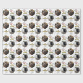 カスタム2ペットフォトフェスティバルクリスマススノーフレーク ラッピングペーパー (フラット)