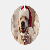 カスタム2ペット写真&モノグラム名 メタルオーナメント (正面左)