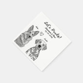 カスタム2ペット描パーソナライズされたのナ結婚プキン スタンダードカクテルナプキン (角)