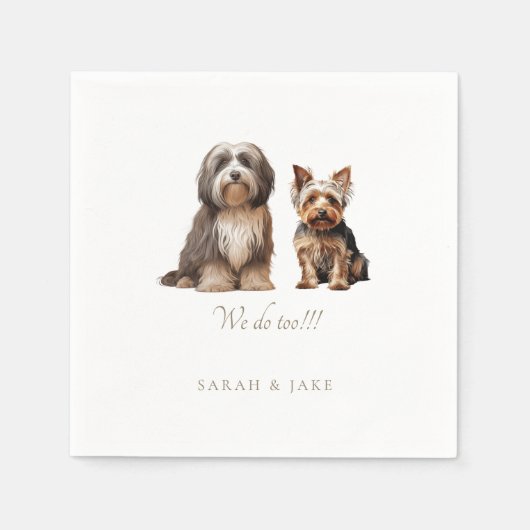 カスタム2ペット結婚ナプキン スタンダードカクテルナプキン (正面)