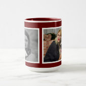 カスタム2モダン枚の写真コラージュ マグカップ (中央)