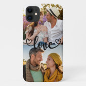 カスタム2写真とハートの書道の愛 Case-Mate iPhoneケース (裏面)