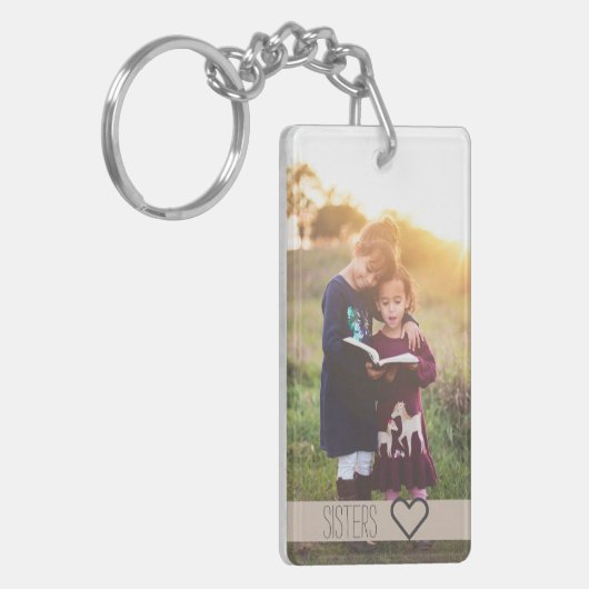 カスタム2写真と文字両面アクリルキーチェーン キーホルダー (正面左)