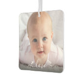 カスタム2写真パーソナライズされたモダン「Love」スクエア カーエアーフレッシュナー (左)