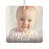 カスタム2写真パーソナライズされたモダン「Love」スクエア カーエアーフレッシュナー (裏面)