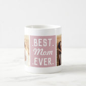 カスタム2写真ピンク最高のの母Mug コーヒーマグカップ (中央)