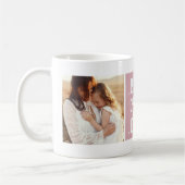 カスタム2写真ピンク最高のの母Mug コーヒーマグカップ (左)