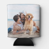 カスタム2写真ペット犬の結婚式の引き出物 缶クーラー (裏面)