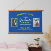 カスタム2写真卒業おめでとうございます 吊り下げ型タペストリー (寝室)