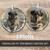 カスタム2写真名年記念ペット記念碑 メタルオーナメント