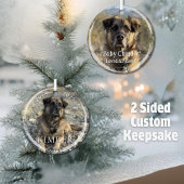 カスタム2写真名年記念ペット記念碑 メタルオーナメント