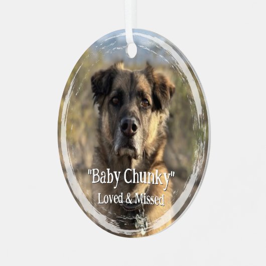 カスタム2写真名年記念ペット記念碑 メタルオーナメント (正面左)