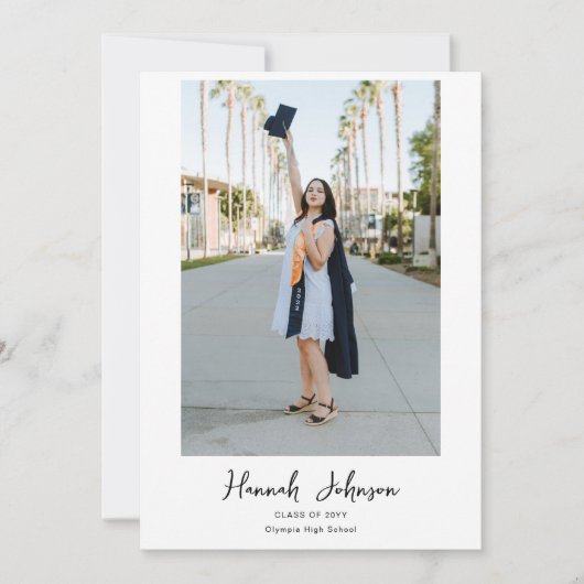 カスタム2写真筆跡卒業 招待状 (正面)