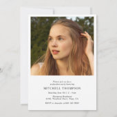 カスタム2写真赤面フローラ卒業招待状 招待状 (裏面)