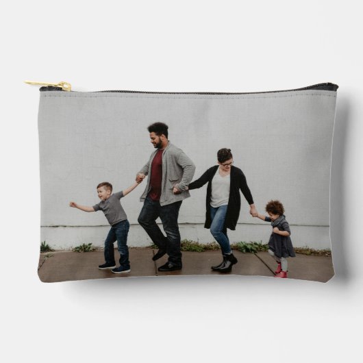 カスタム2家族の写真コラージュ アクセサリーポーチ (正面)