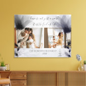 カスタム2家族の写真フローラオーバーレイKeepsake キャンバスプリント (インサイチュ (リビング))