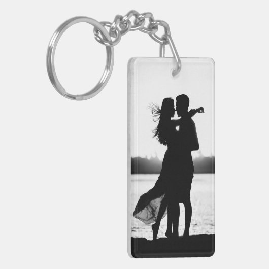 カスタム2枚の写真で白黒 キーホルダー (正面左)