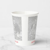 カスタム2枚の写真または画像2枚のメッセージ紙カップ 紙コップ (左)