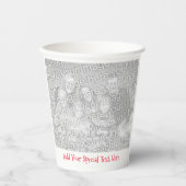 カスタム2枚の写真または画像2枚のメッセージ紙カップ 紙コップ (正面)