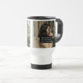 カスタム2枚の写真アートワークのスローガン15oz白 トラベルマグ (正面右)