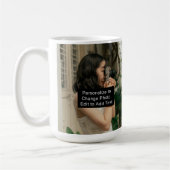 カスタム2枚の写真アートワーククラシックスローガン15oz コーヒーマグカップ (左)