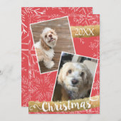 カスタム2枚の写真クリスマス シーズンカード (正面/裏面)