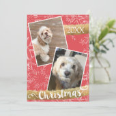 カスタム2枚の写真クリスマス シーズンカード (スタンド正面)