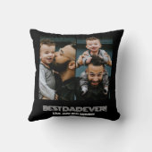 カスタム2枚の写真コラージュ最高のパパ クッション (裏面)