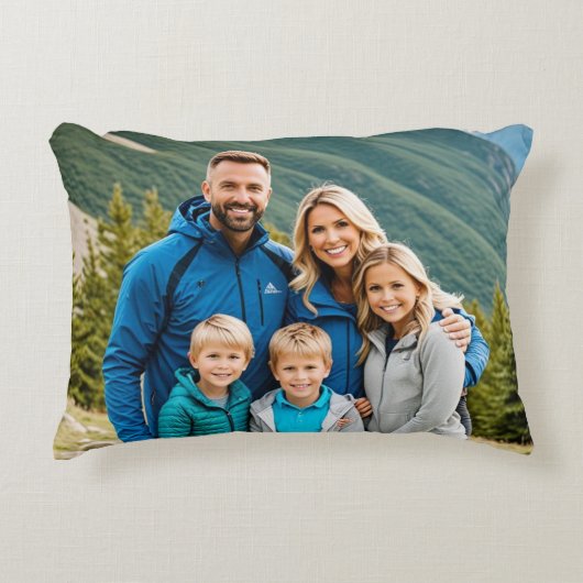 カスタム2枚の写真ファミリ アクセントクッション (正面)