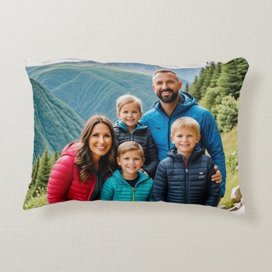 カスタム2枚の写真ファミリ アクセントクッション (裏面)
