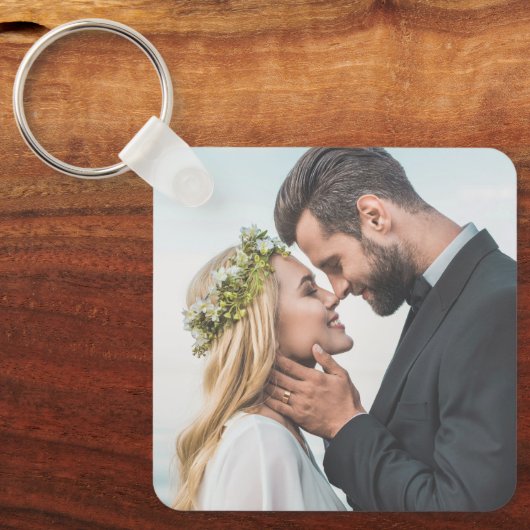 カスタム2枚の写真入り両面表結婚示 キーホルダー (正面)