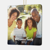 カスタム2枚の写真2面の家族の写真モダン セラミックオーナメント (左)