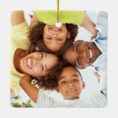 カスタム2枚の写真2面の家族の写真モダン セラミックオーナメント (裏面)