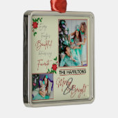 カスタム2枚の写真 |クリスマスセラミックオーナメント メタルオーナメント (右)