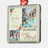 カスタム2枚の写真 |クリスマスセラミックオーナメント メタルオーナメント (左)