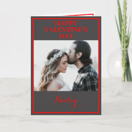 カスタム2枚の写真 バレンタインデーの折りたたみカード カード