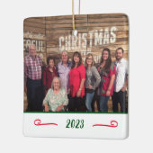 カスタム2枚エレガント写真2面ファミリフォト セラミックオーナメント (左)