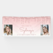 カスタム2枚フォトピンクグリッタードリップ21歳 横断幕 (横)